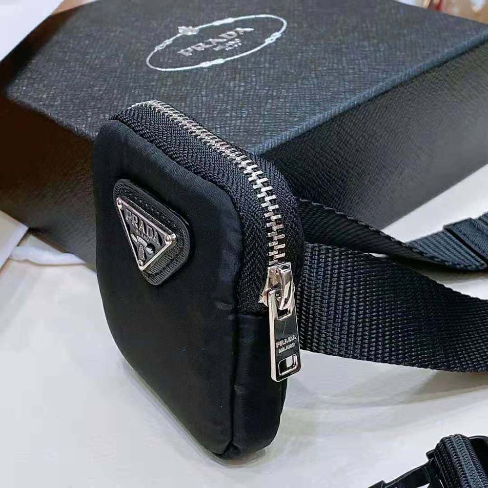 DÂY LƯNG Prada Women Woven Nylon Belt with Enameled Metal Triangle Logo