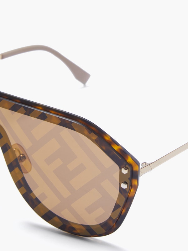 FENDI FF shield metal sunglasses