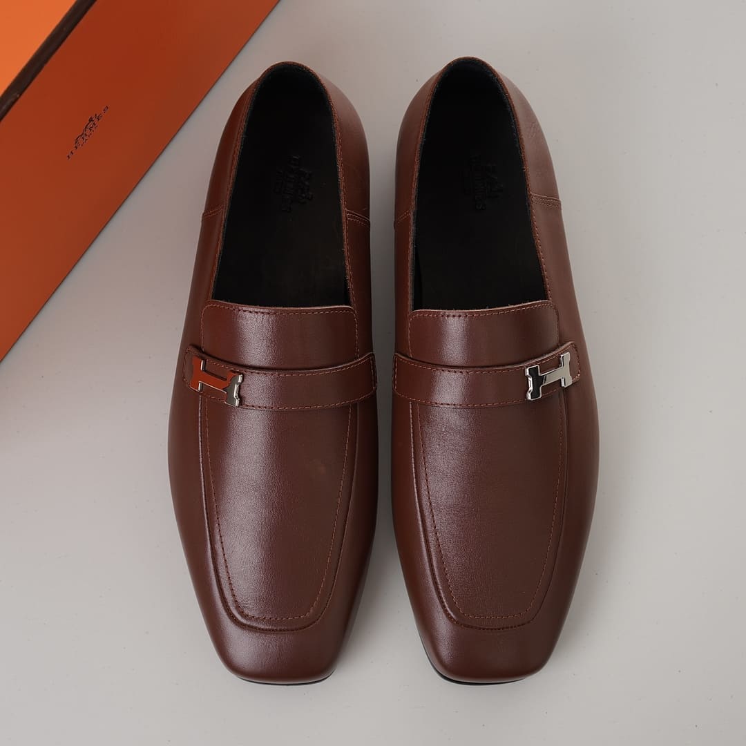 GIÀY HERMES GIOVANNI LOAFER BROWN AAA
