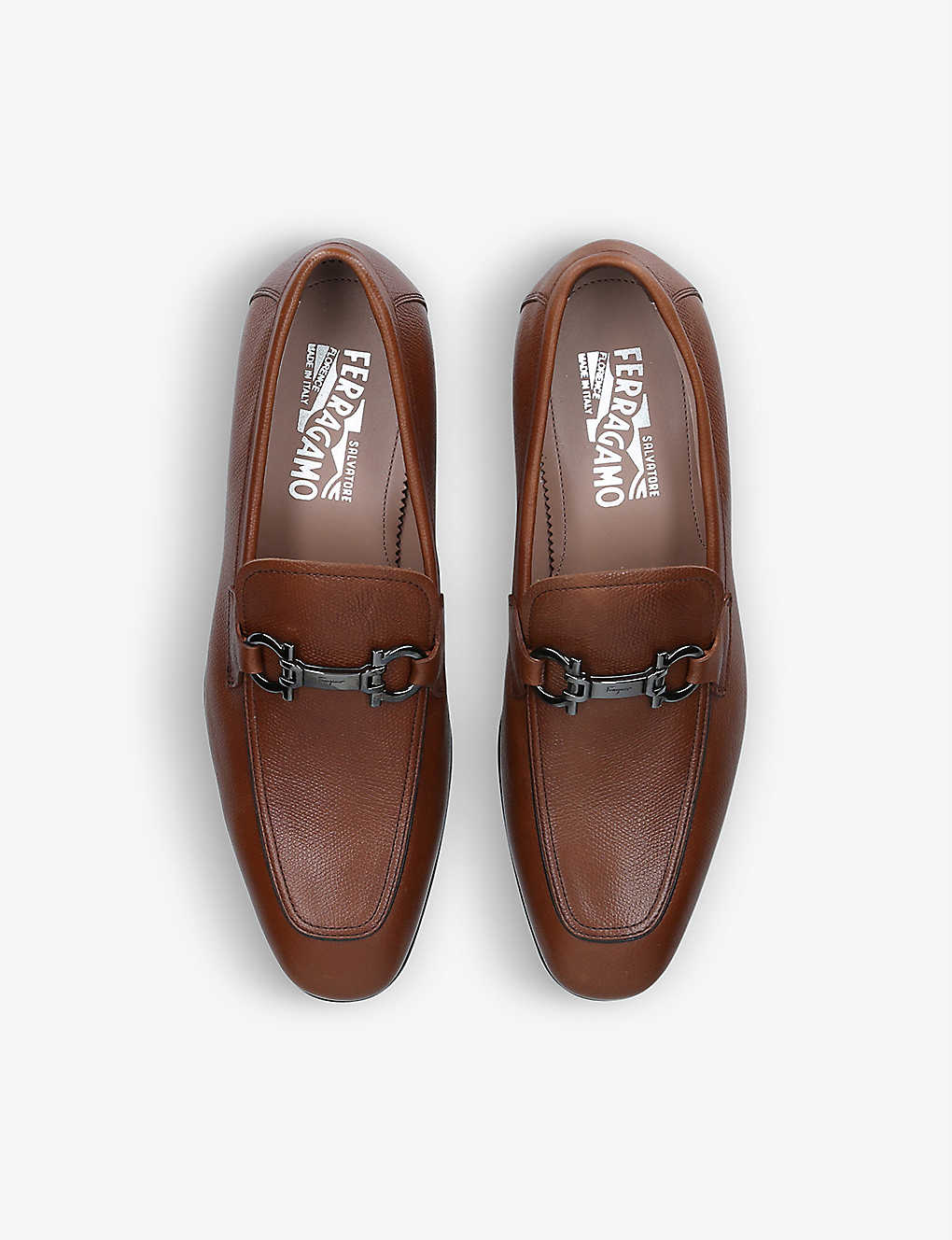 GIÀY SALVATORE FERRAGAMO Gancho logo-bit leather loafers