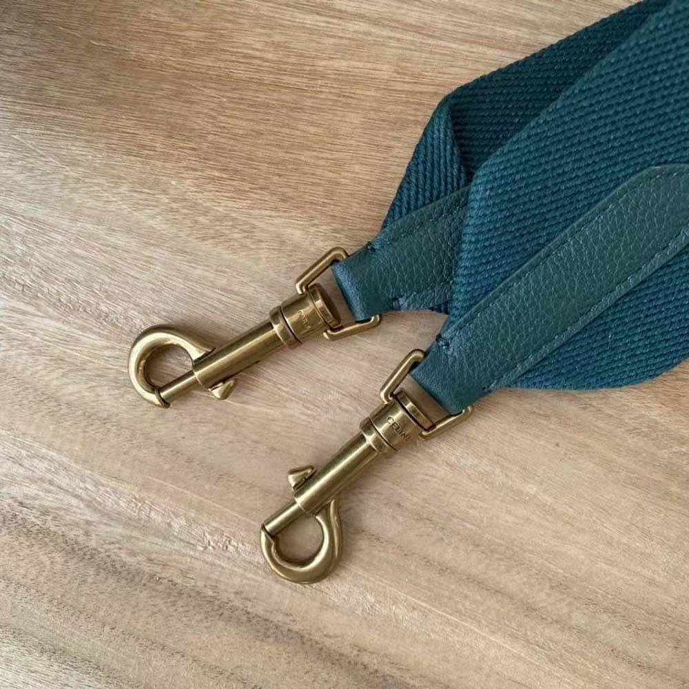 TÚI Celine Women Sangle Bucket Bag in Soft Grained Calfskin-Green