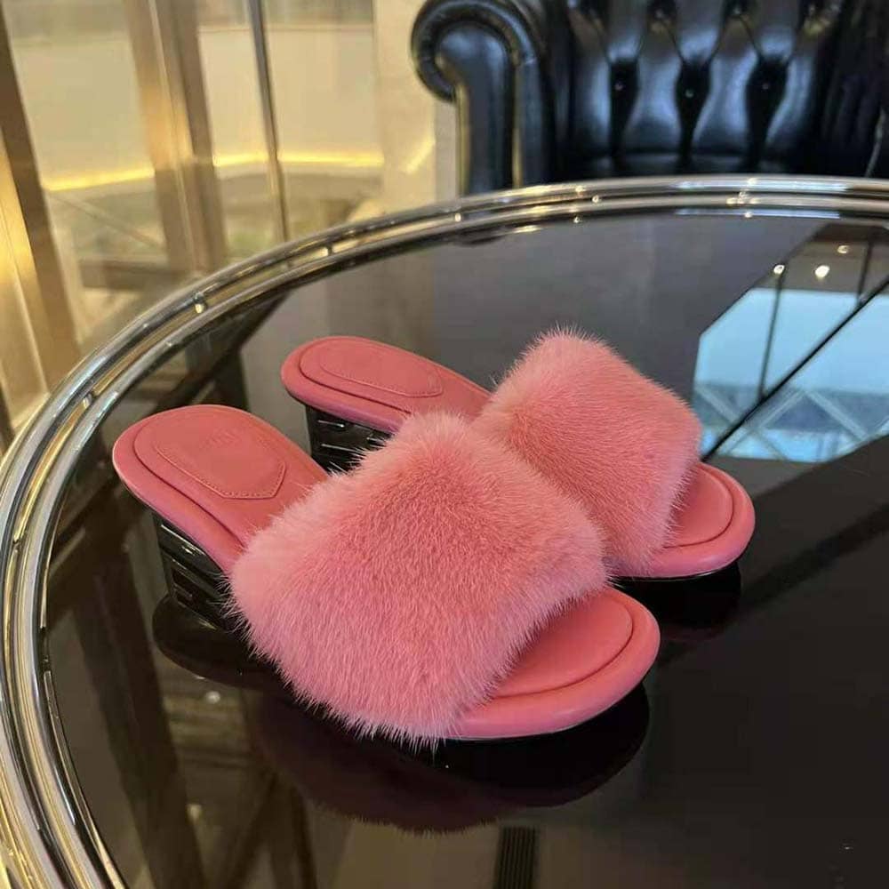 GUỐC Fendi Women Baguette Pink Mink Slides