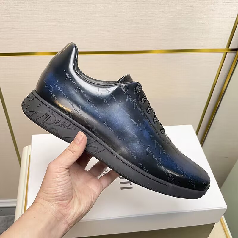 GIÀY BERLUTI Leather Blue Sneaker shoes