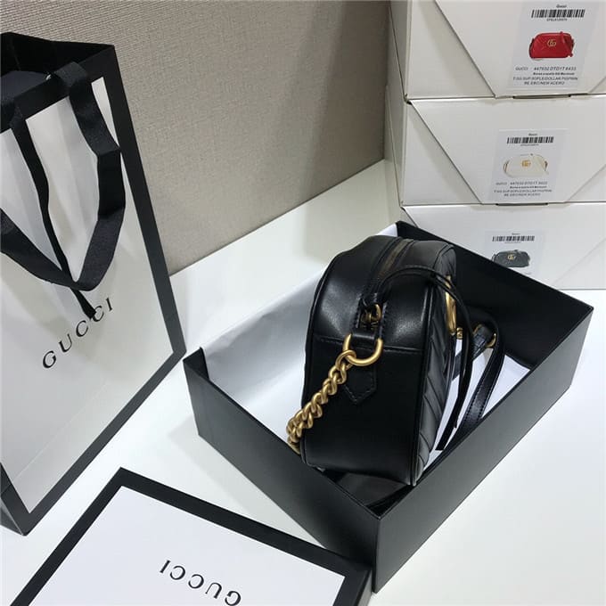 TÚI Gucci GG marmont small matelasse shoulder bag black Top Quality