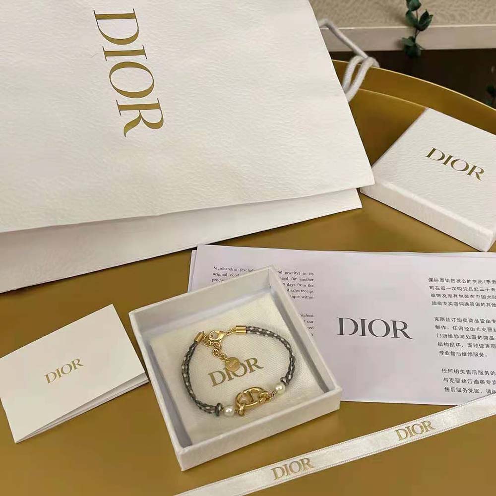 VÒNG TAY Dior Women CD Navy Bracelet Gold-Finish Metal