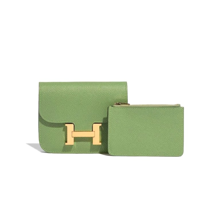 TÚI Hermès Constance Slim Wallet Epsom Vert Criquet