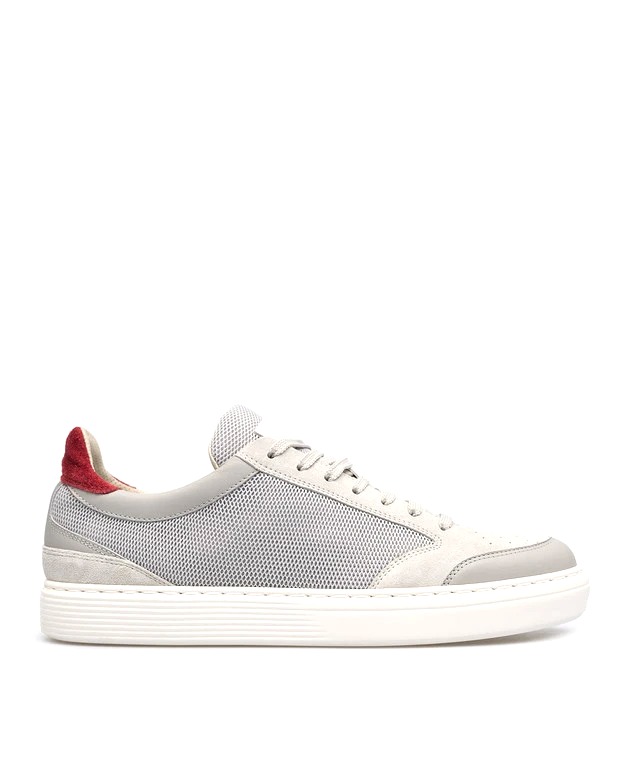 GIÀY BRUNELLO CUCINELLI GRAY COMBO SNEAKERS WITH LOGO