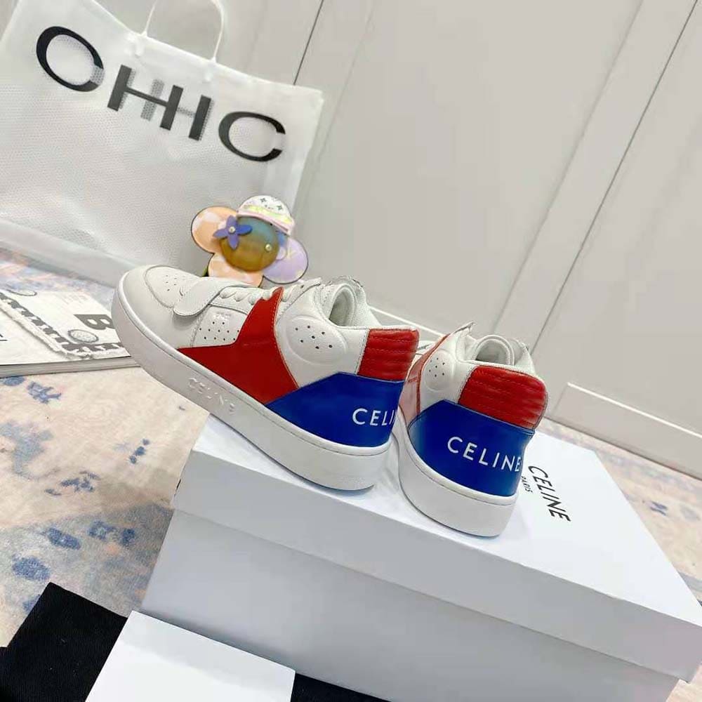 GIÀY CELINE Mid Sneaker with Scratch in Calfskin-Red