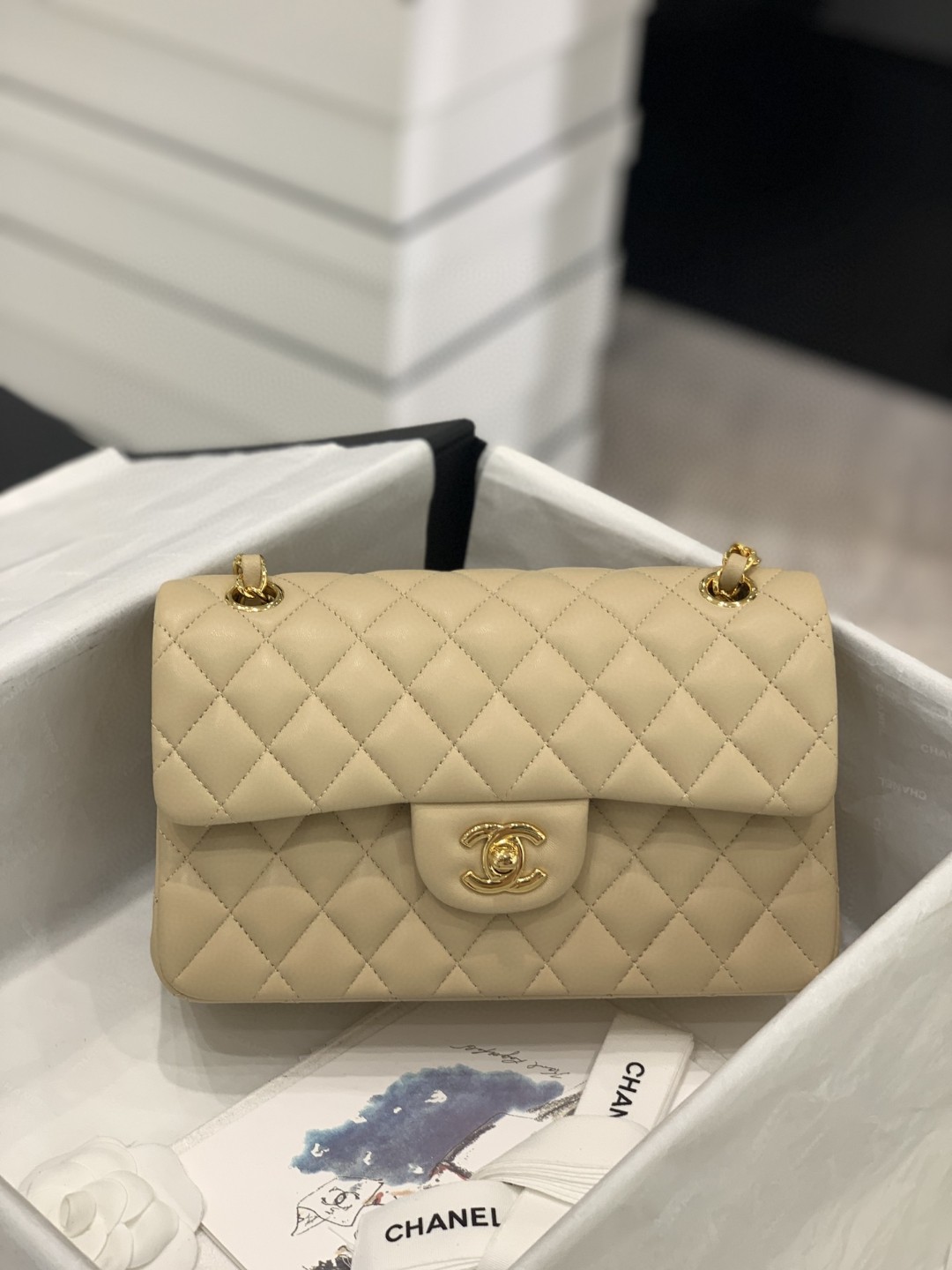 TÚI CHANEL CF LAMBSKIN YELLOW DA HAAS 23