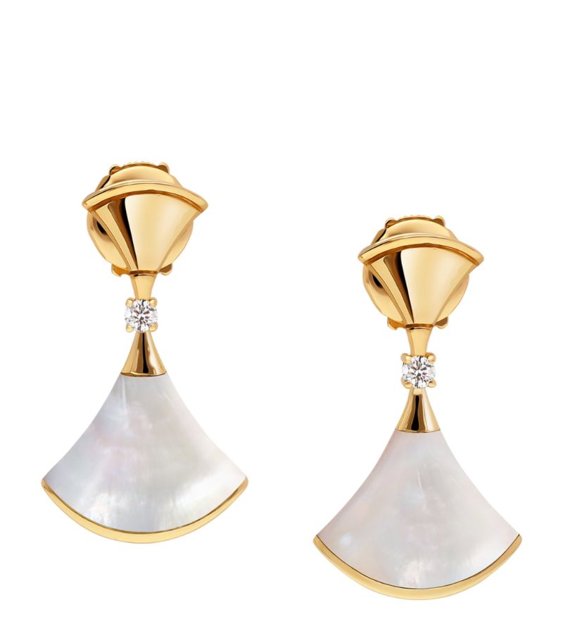 Bông tai BVLGARI Yellow Gold and Mother of Pearl Diva's Dream Earrings vàng vàng 18K