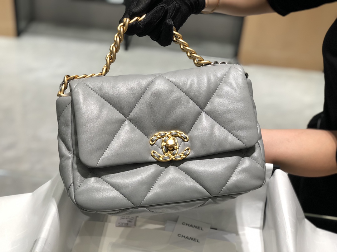 TÚI CHANEL 19 LAMBSKIN GREY DA HAAS