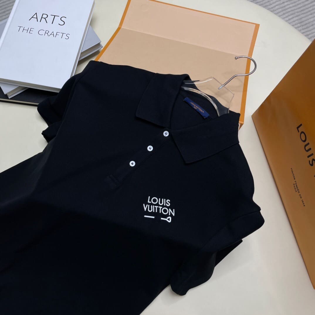 ÁO LOUIS VUITTON POLO SHIRT MÀU ĐEN UNISEX