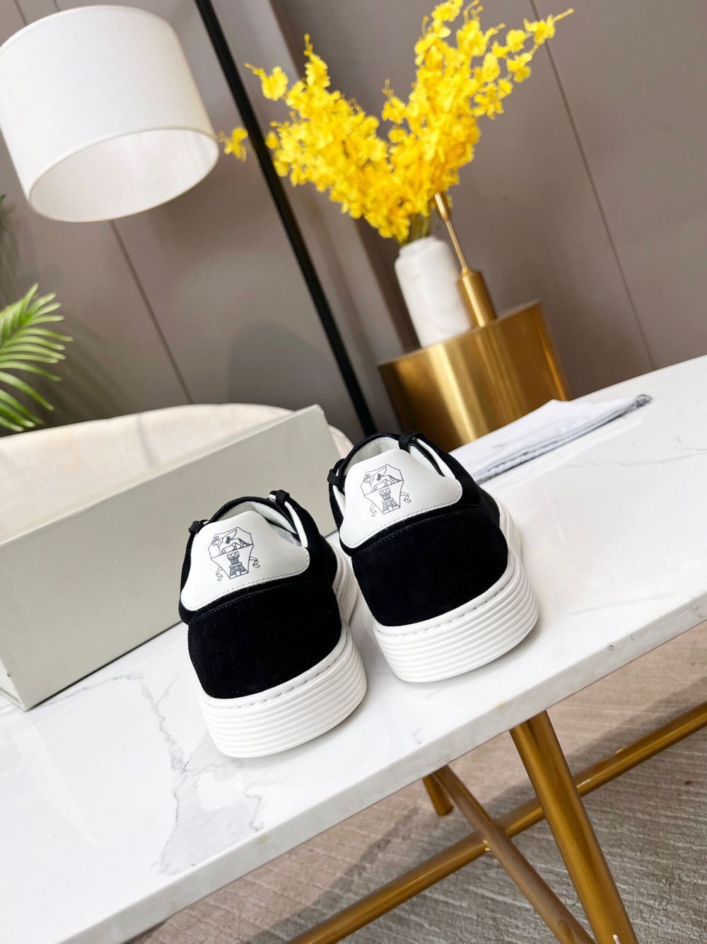 GIÀY BRUNELLO CUCINELLI Suede Black Sneaker shoes