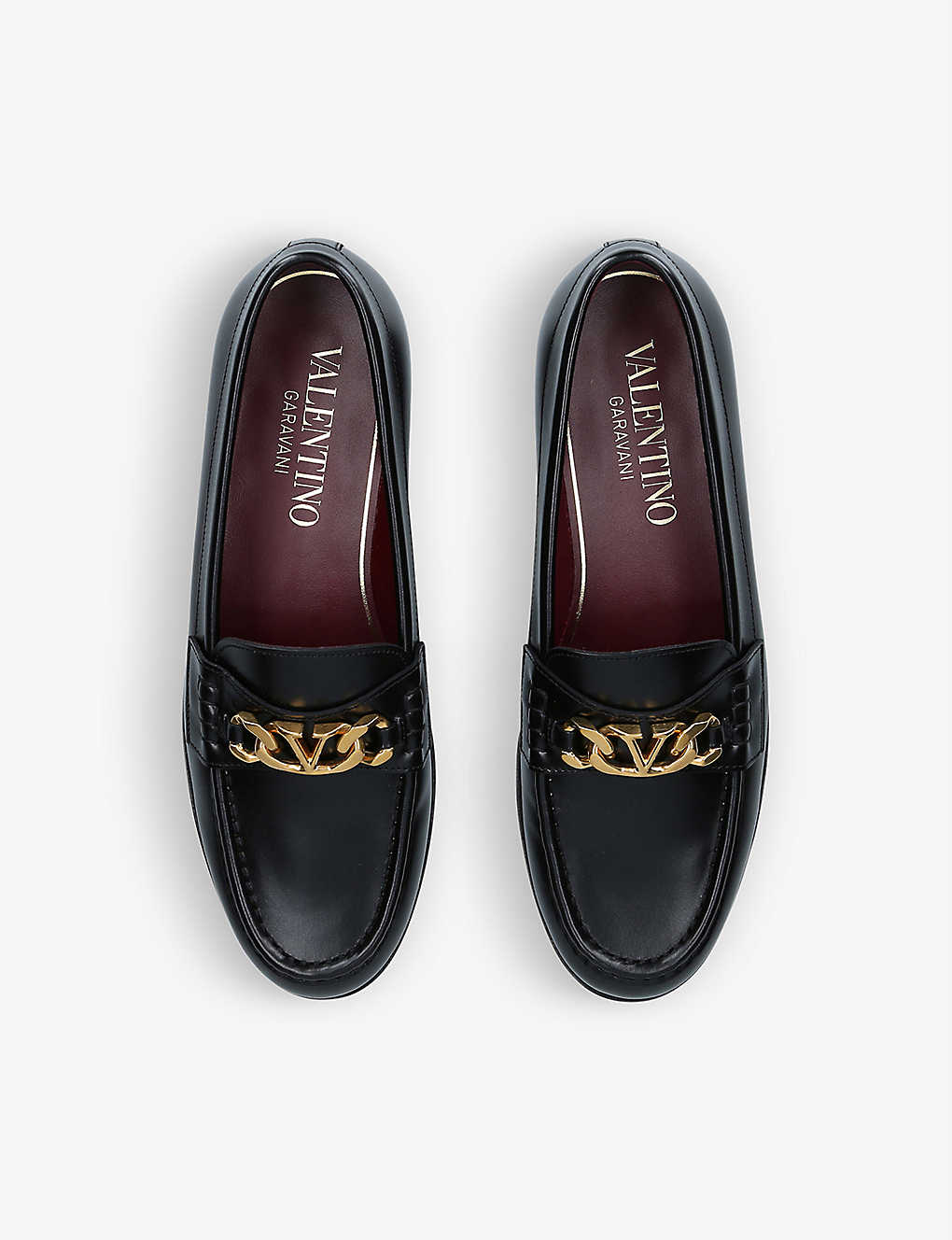 GIÀY VALENTINO GARAVANI Chainlord logo-chain leather loafers