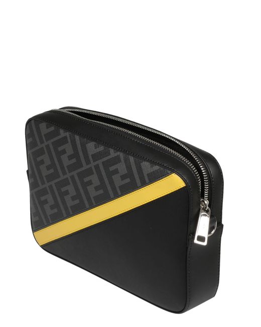 TÚI FENDI FF print Coated canvas and Leather Cross body Bag