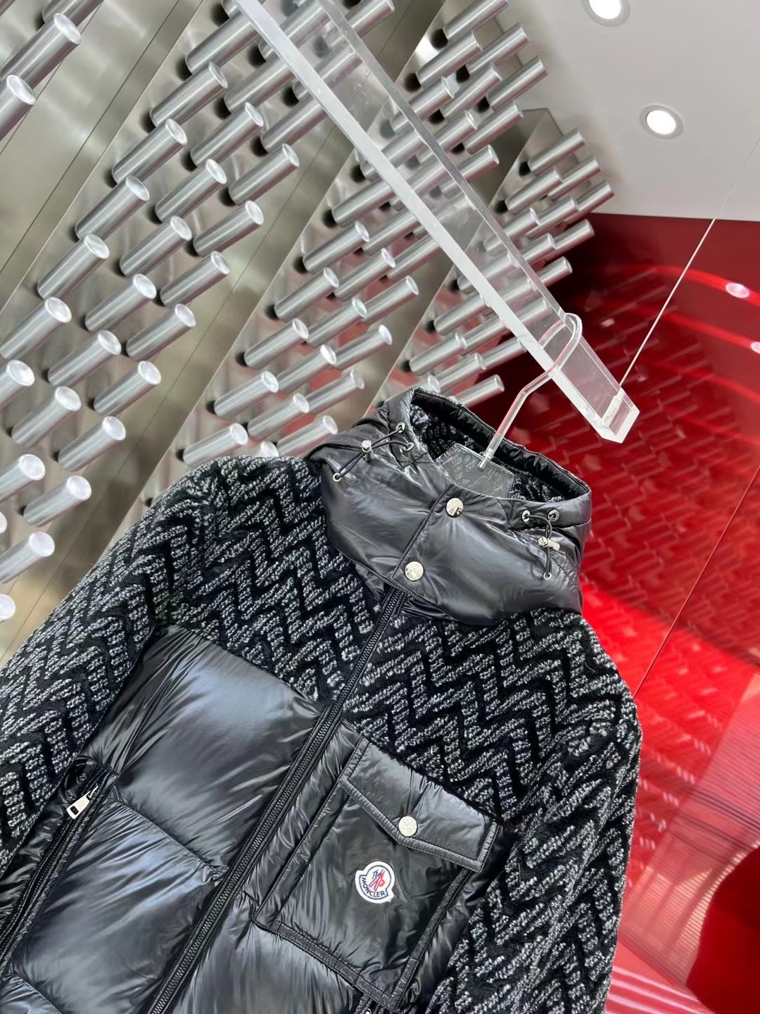 ÁO MONCLER FEATHER  TWEED DOWN JACKET