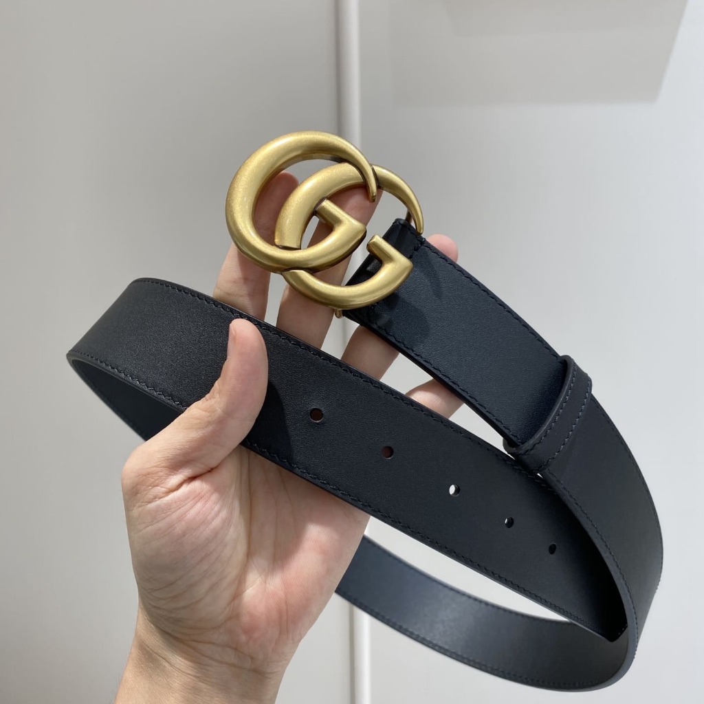 DÂY LƯNG GUCCI Calfskin and Gold Buckle