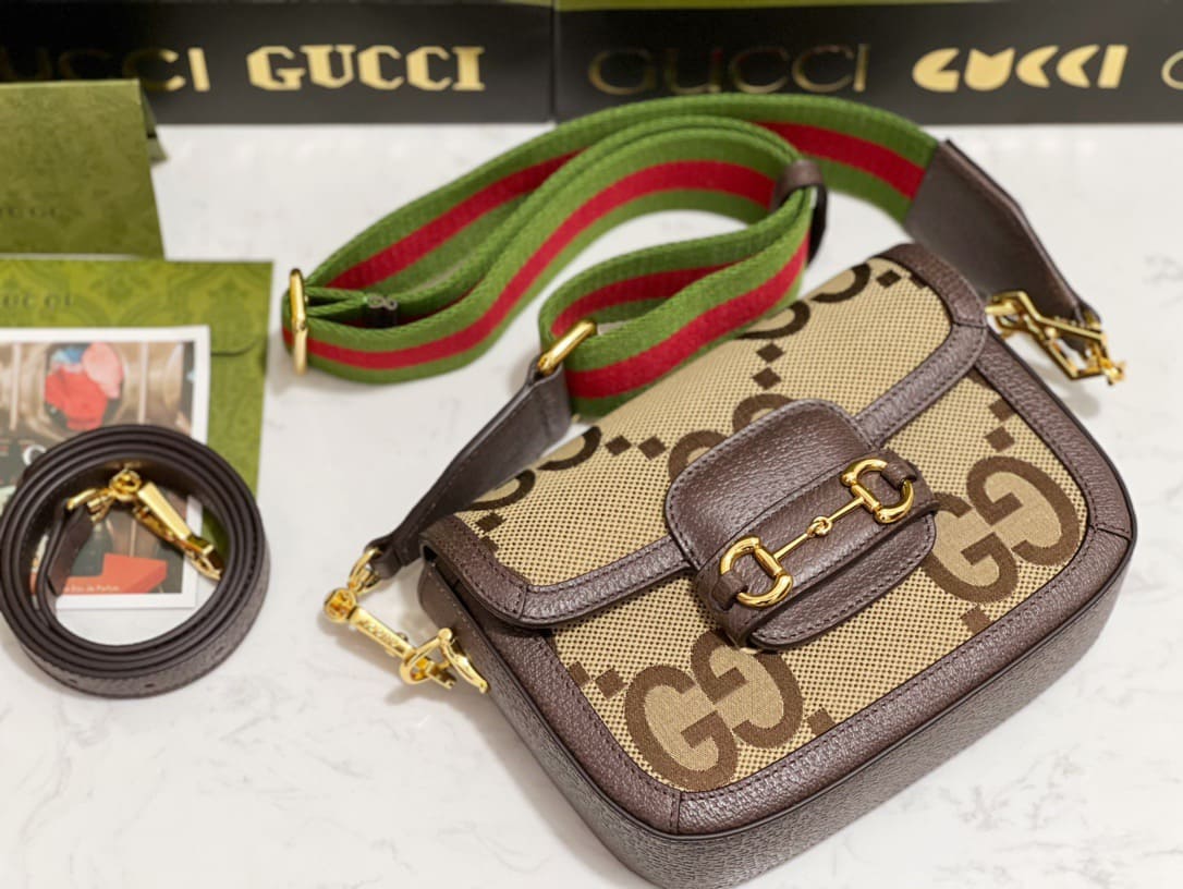 TÚI Gucci GG Horsebit mini Jumbo bag brown Top Quality