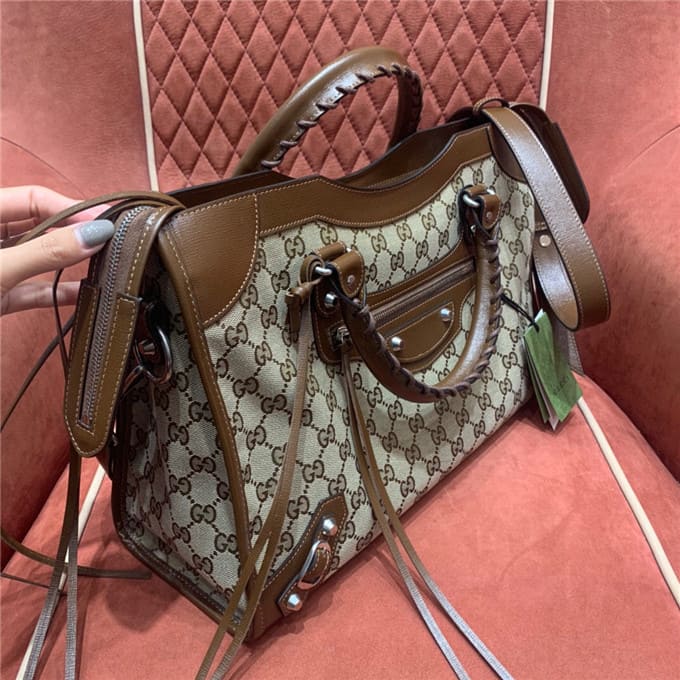 TÚI Gucci x Balenciaga the hacker project medium neo classic bag brown Top Quality