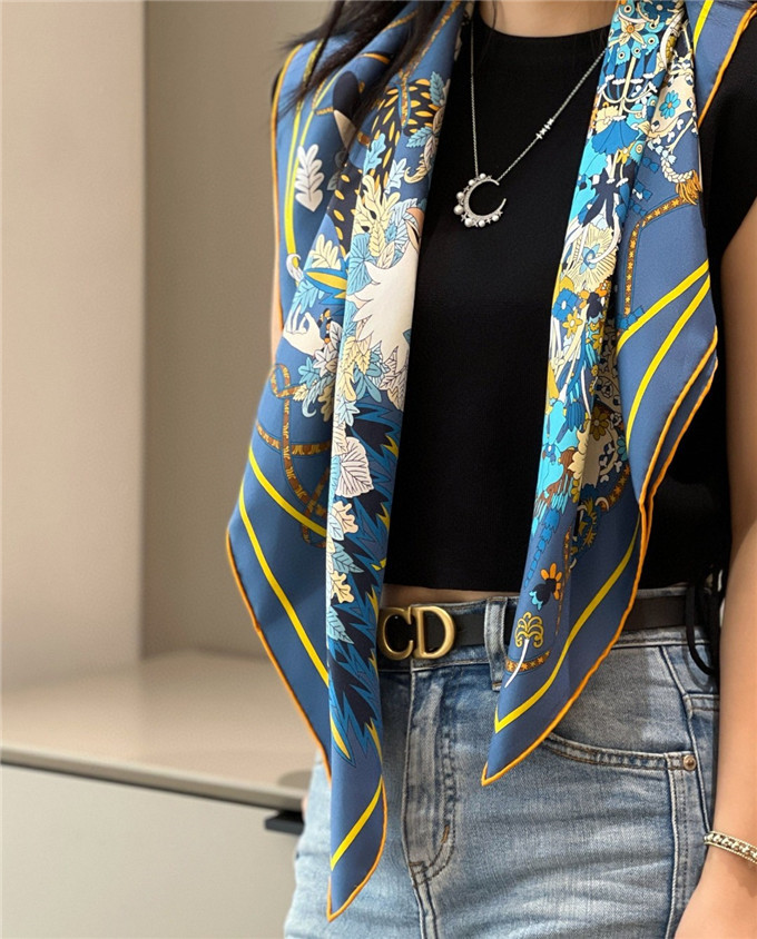 KHĂN Hermes Le Sacre Des Saisons Silk scarf