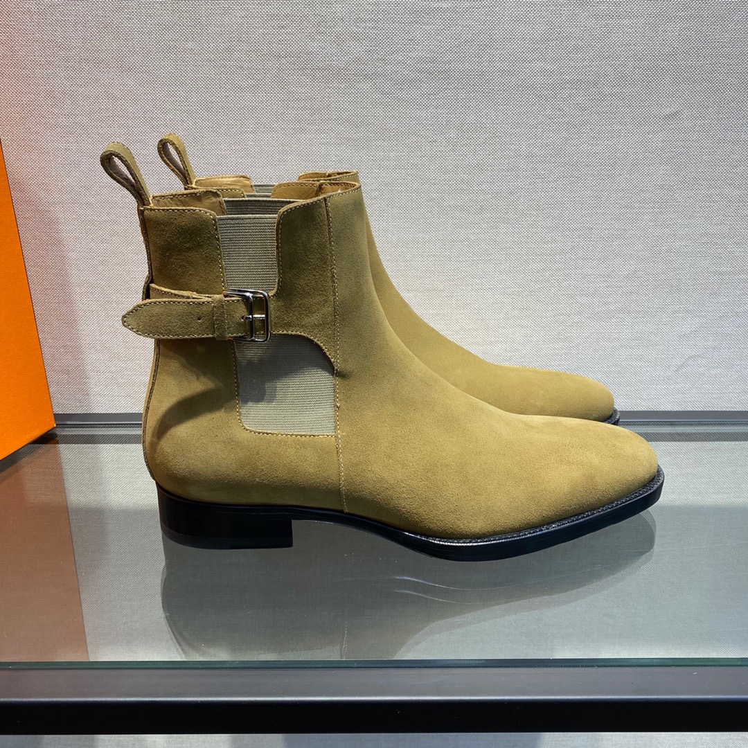 GIÀY HERMES SUEDE LEATHER BOOTS SHOES