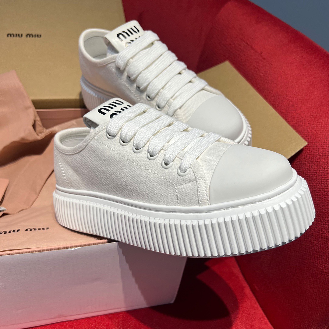 GIÀY MIU MIU CANVAS SNEAKERS HIGH SOLE