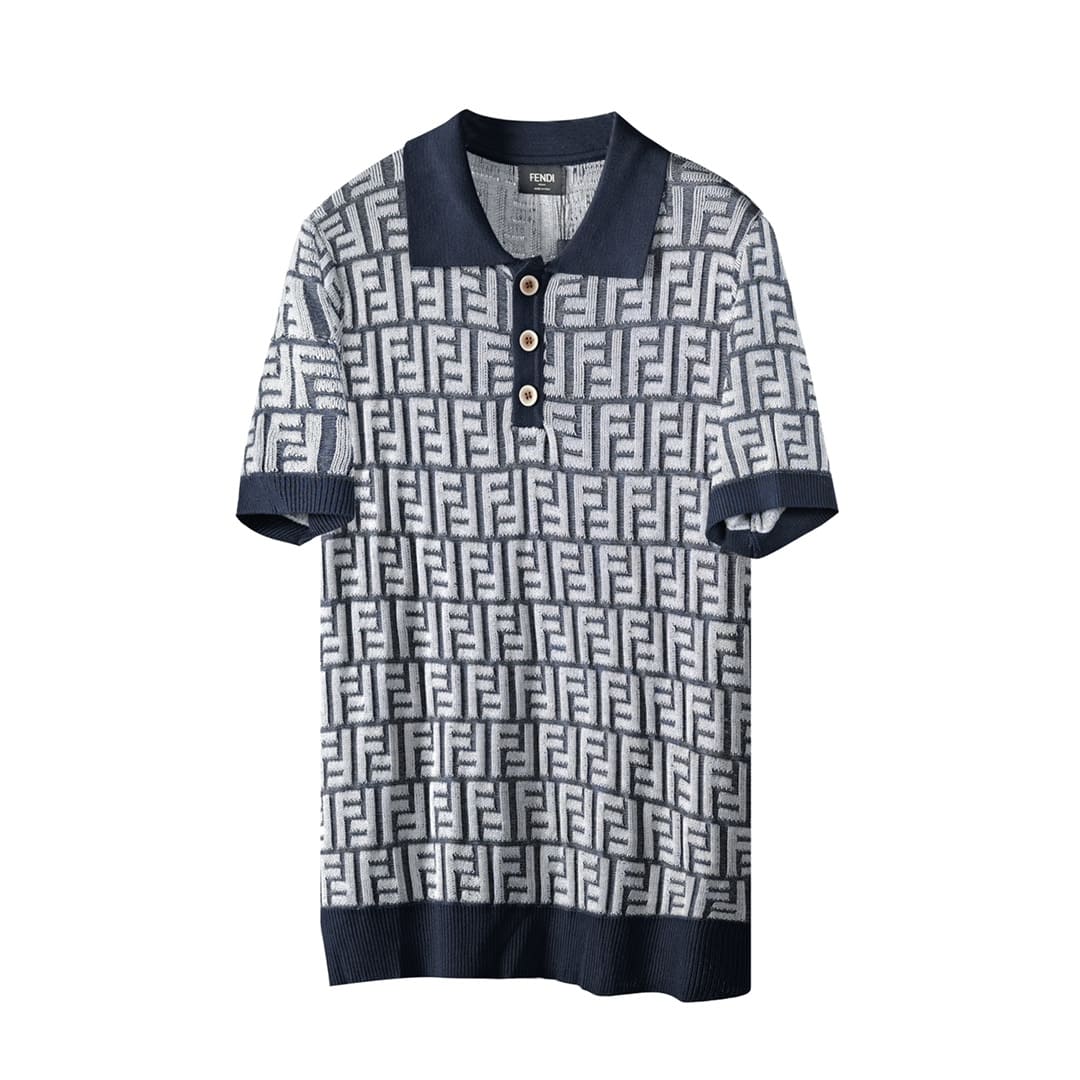 ÁO FENDI POLO SHIRT GRAY MÀU XÁM DỆT KIM