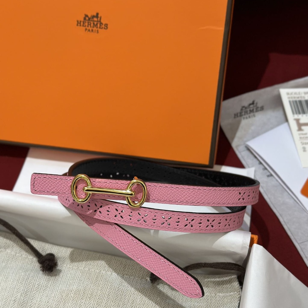DÂY LƯNG HERMES Calfskin and Gold Buckle