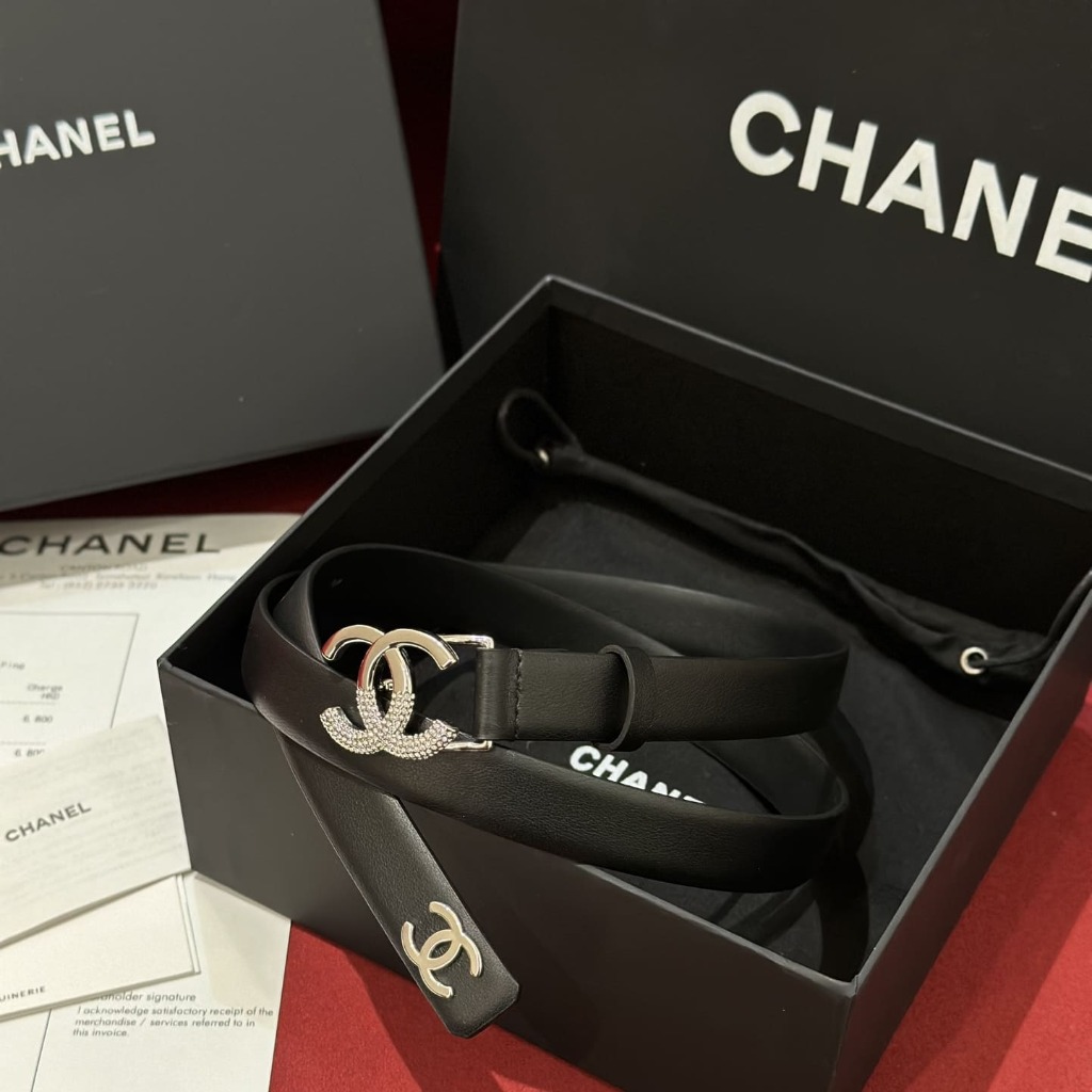 DÂY LƯNG CHANEL Diamond Calfskin and Silver Buckle