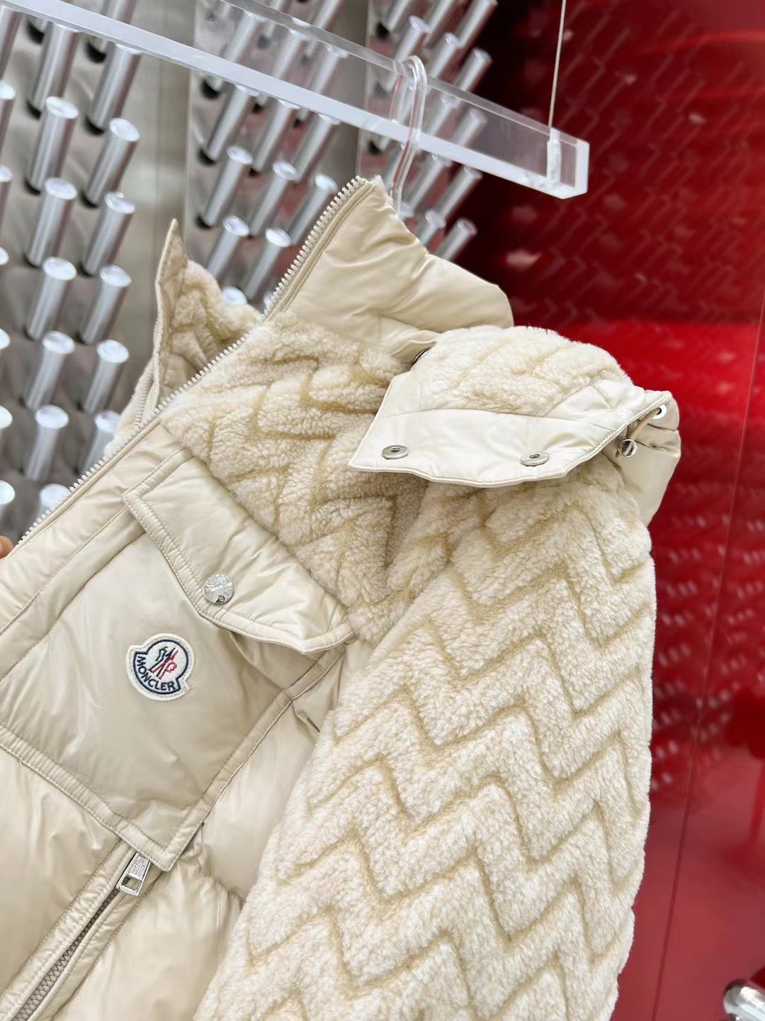 ÁO MONCLER FEATHER TWEED DOWN JACKET