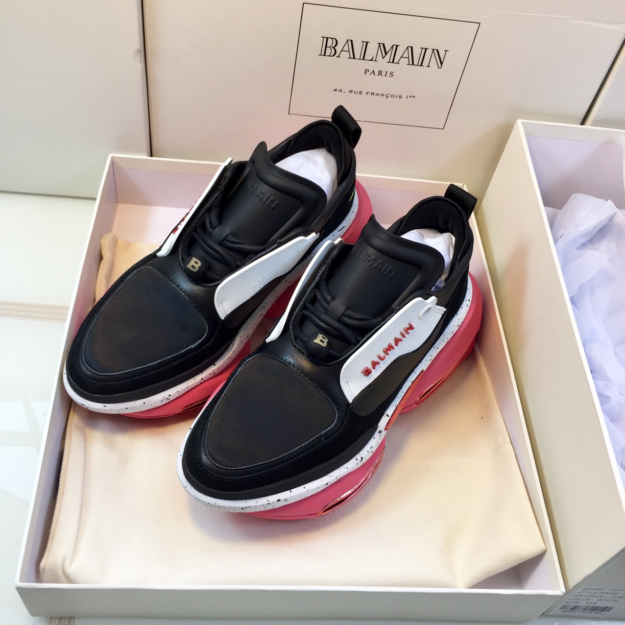 GIÀY BALMAIN BLACK PINK SNEAKERS