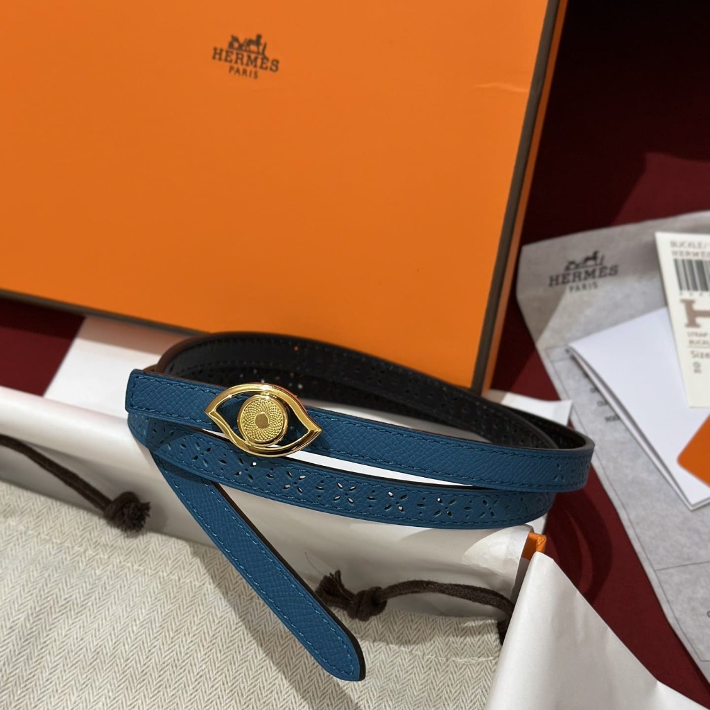 DÂY LƯNG HERMES Calfskin and Gold Buckle