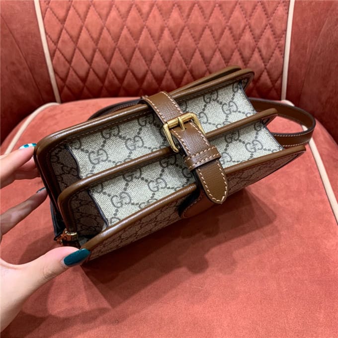 TÚI Gucci mini shoulder bag with interlocking brown Top Quality