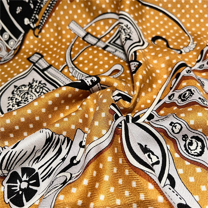 KHĂN Hermes Harnais De Cour Logo scarf