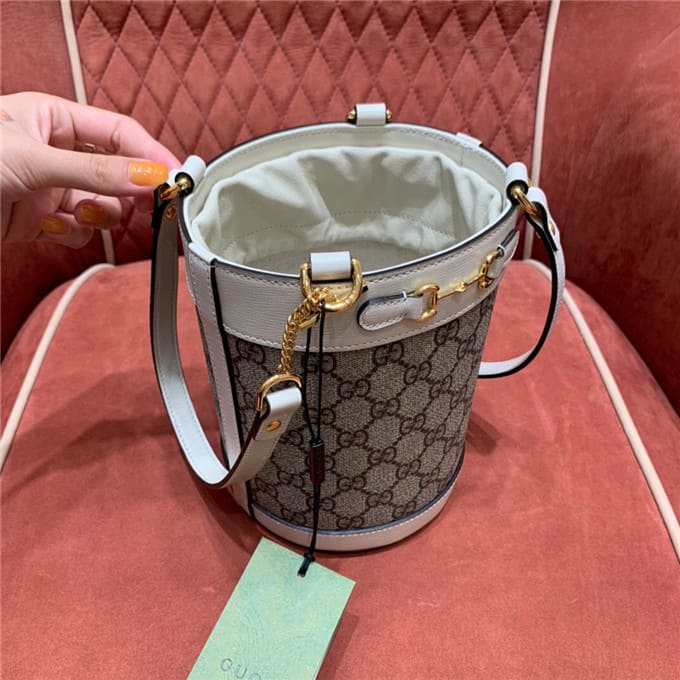 TÚI Gucci Horsebit 1955 small bucket bag white Top Quality