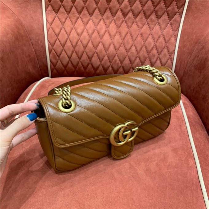 TÚI Gucci Marmont small matelasse shoulder bag brown Top Quality