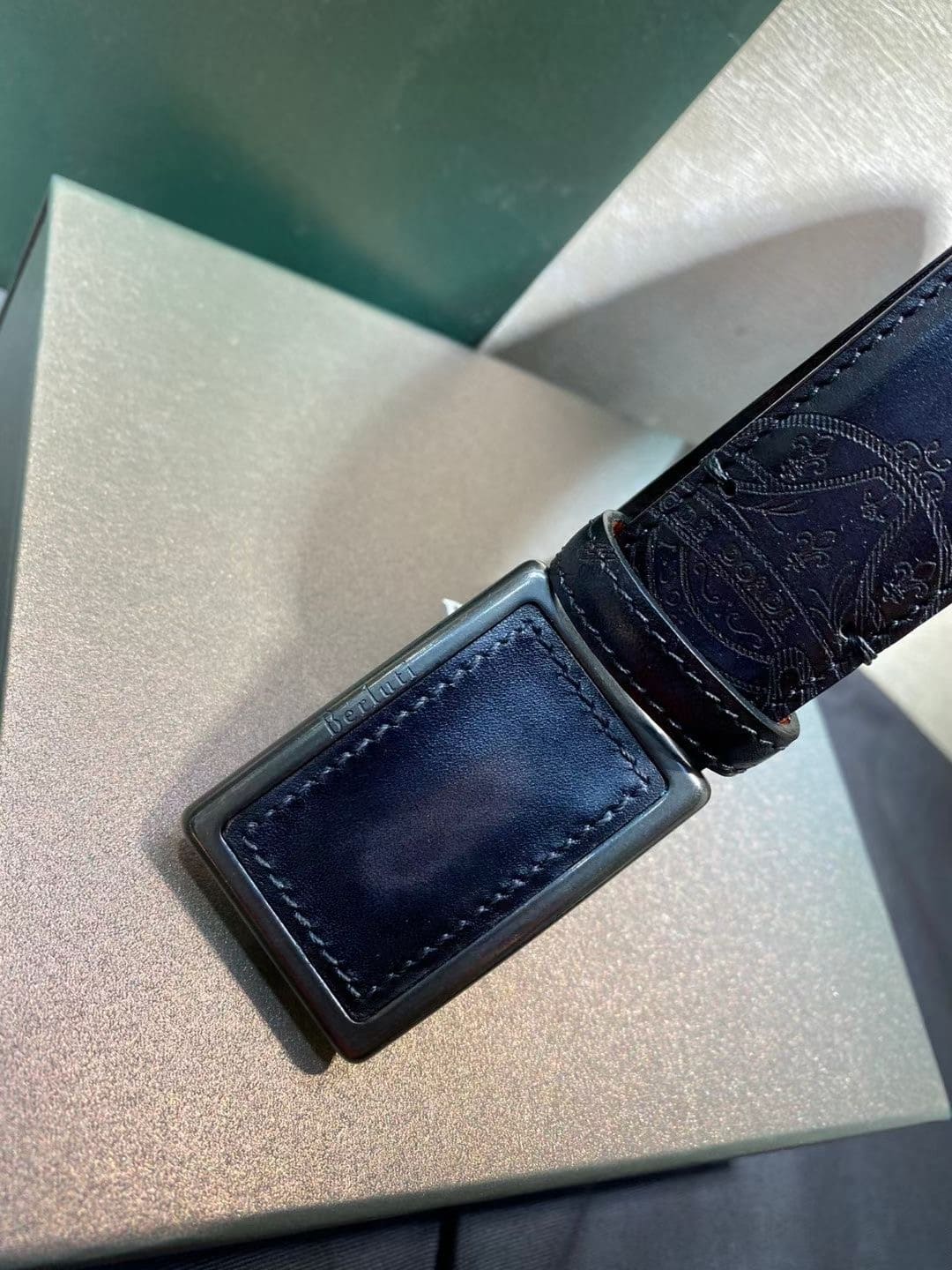 DÂY LƯNG BERLUTI PATINA Leather khóa da