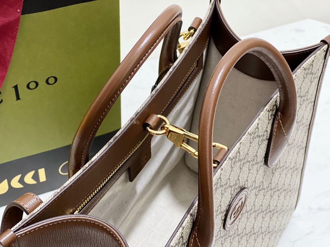 TÚI Gucci GG small tote bag brown Top Quality