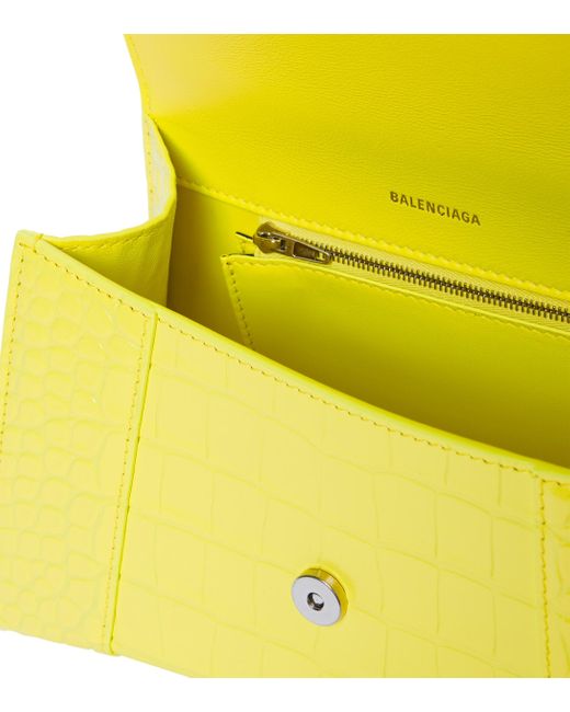 TÚI BALENCIAGA Hourglass XS croc-embossed leather shoulder bag