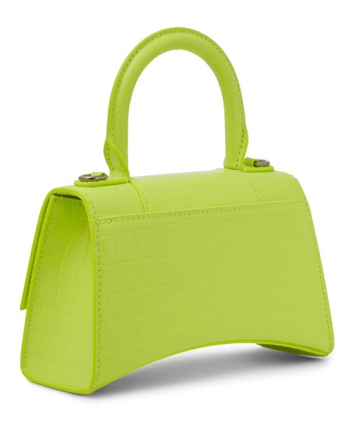 TÚI BALENCIAGA Hourglass XS croc-embossed leather shoulder bag