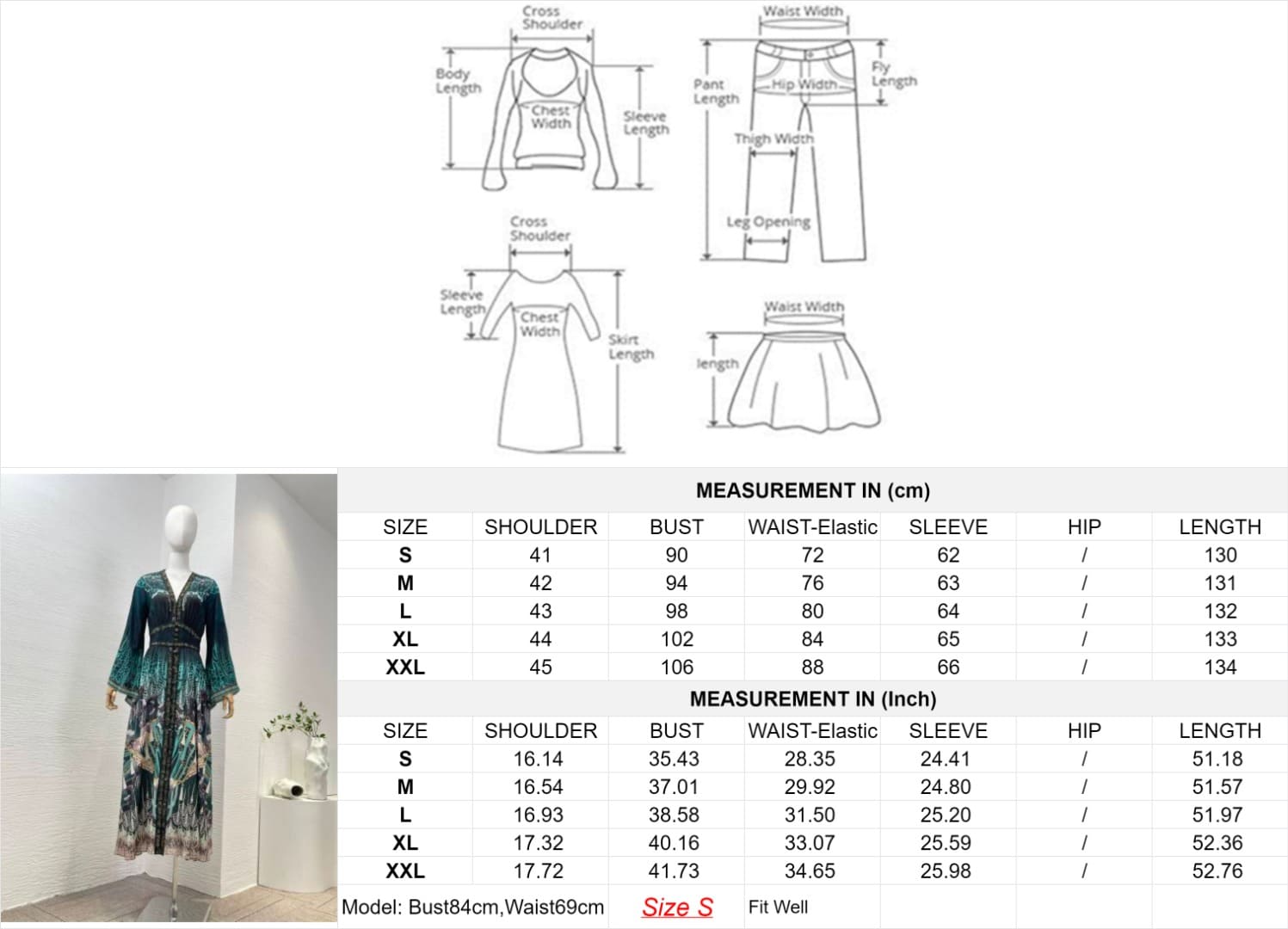 VÁY CAMILLA WorldCloset Peacock Blue Exotic Style Vintage Midi Dress High Classy