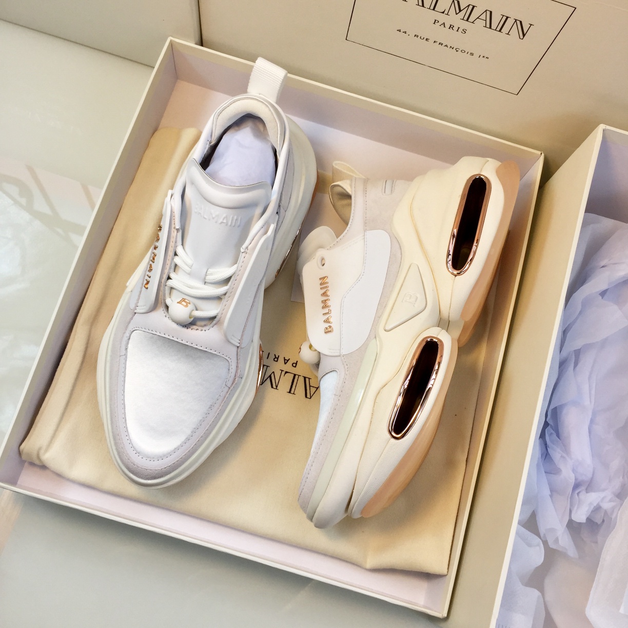 GIÀY BALMAIN WHITE SNEAKERS