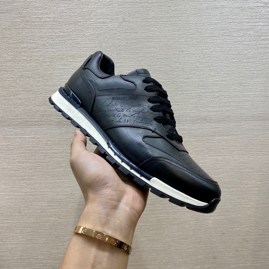 GIÀY BERLUTI Leather Black Sneaker shoes