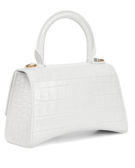 TÚI BALENCIAGA Hourglass XS croc-embossed leather shoulder bag