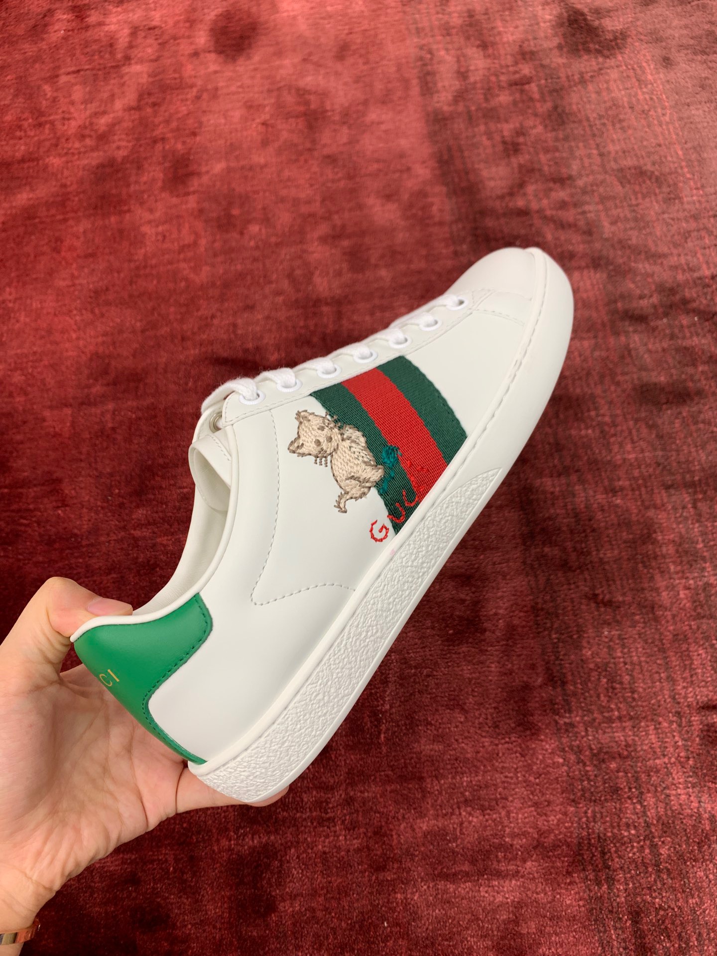 GIÀY GUCCI Leather Ace Sneakers Doraemon White