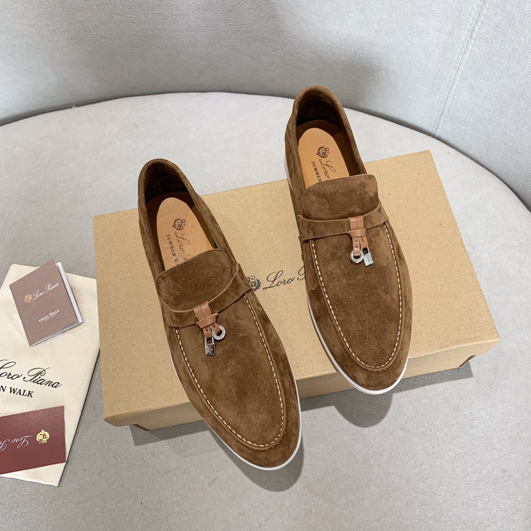 GIÀY LORO PIANA BROWN SHEEPSKIN SUEDE LOAFER DA CỪU