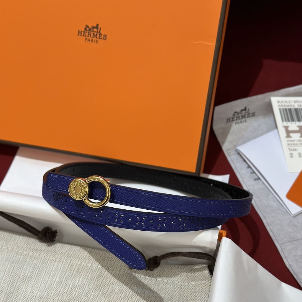 DÂY LƯNG HERMES Calfskin and Gold Buckle