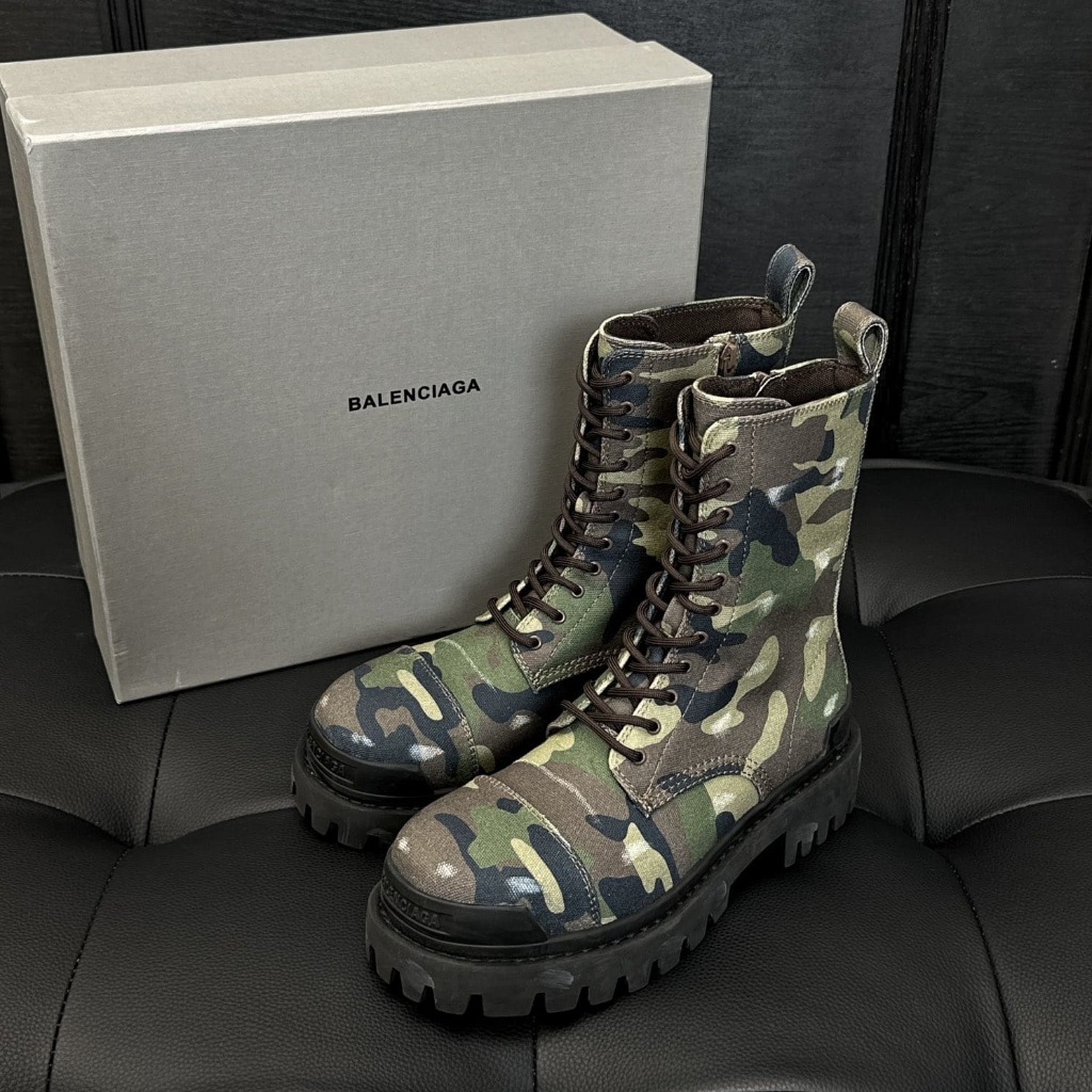 GIÀY BALENCIAGA CAMOUFLAGE STRIKE MARTIN BOOTS HIGH TOP QUALITY SHOES AAA