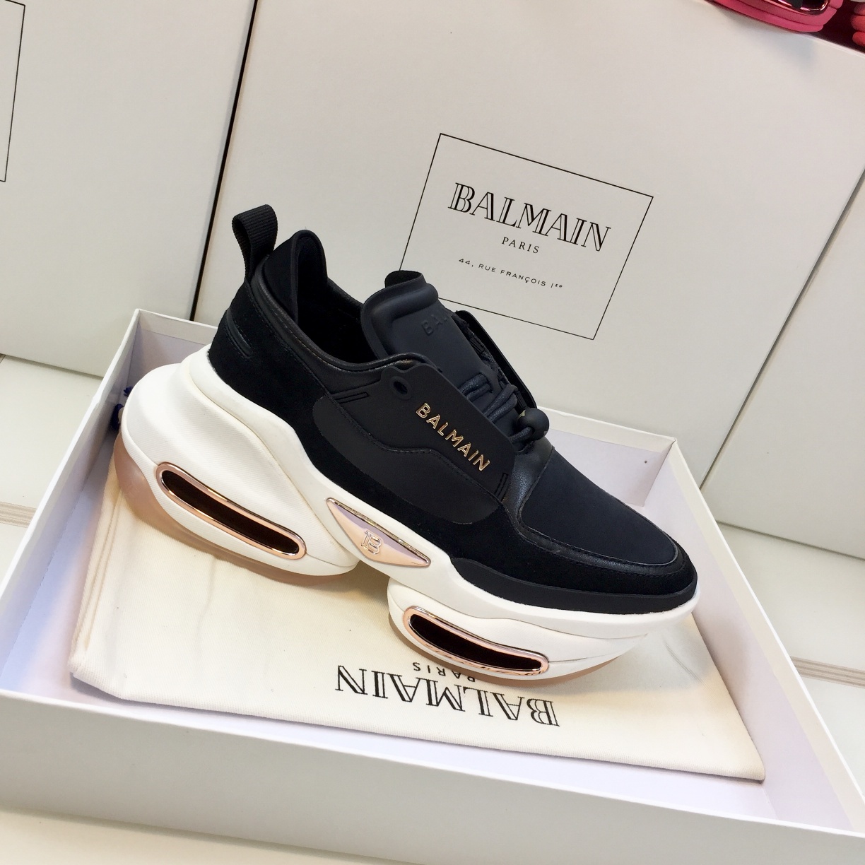 GIÀY BALMAIN WHITE BLACK SNEAKERS