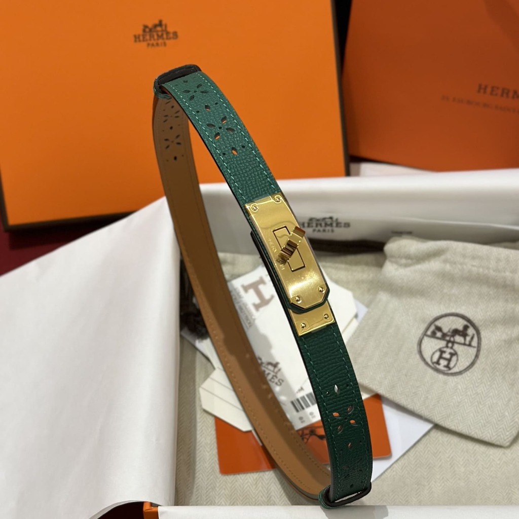 DÂY LƯNG HERMES Calfskin and Gold Buckle